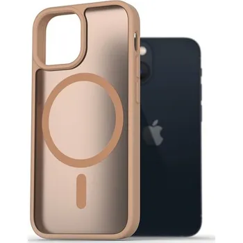 Pouzdro na mobilní telefon AlzaGuard Matte Case Compatible with Magsafe pro iPhone 13 mini pískově žlutý