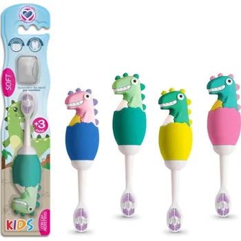 Zubní kartáček Spazzolino dětský kartáček Dinosaurus s krytkou SOFT