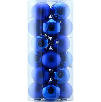 Velikonoční dekorace DECOLED Plastové koule, prům. 8 cm, modré, 12x lesklá, 12x matná