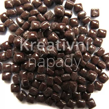 Mozaiková sada Mini skleněná mozaika 5mm tmavě hnědá - 560101073