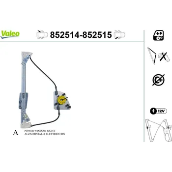 Stahovačka okna Zvedací zařízení oken VALEO 852514