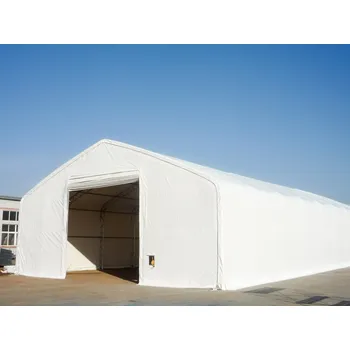 Zahradní stan Plachtová hala | Šířka 12,2 m | Výška 7 m Barva: Šedá, Délka: 18,3 m