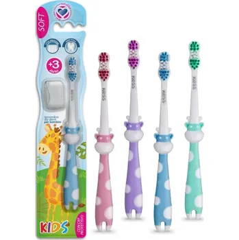 Zubní kartáček Spazzolino dětský kartáček Žirafa s krytkou JEMNÝ