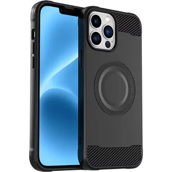 Pouzdro na mobilní telefon Kryt na iPhone 12 / 12 Pro gumový (podpora MagSafe) černý