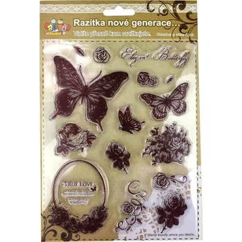 Razítka 14 x 18 cm, motiv motýli, kytky