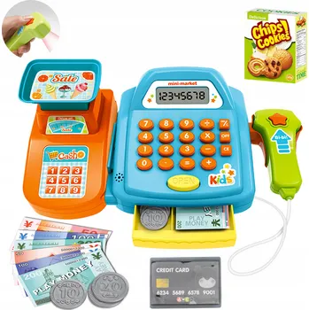Hra na obchod Kamari Dětská pokladna s doplňky modrá