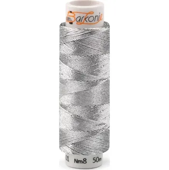 Metalická nit Elisabeth - 50m - stříbrná