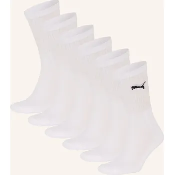 Dámské punčochy Puma Sportovní Ponožky Regular Crew, 6 Párů V Balení, 002 white