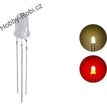 Modelová železnice LED 3mm dvoubarevná teplá bílá/červená G - Hobby Robi (Zahradní železnice)