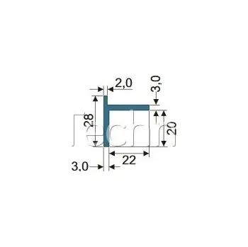 Stavební profil Hliníkový profil, krabicový, přírodně eloxovaný, 1000 mm - 171101010082