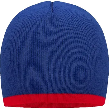 Čepice Pletená čepice s kontrastním lemem MB 7584 royal-red onesize