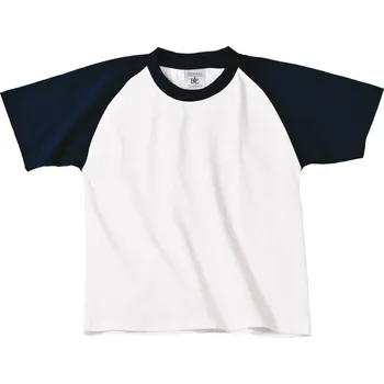 Chlapecké tričko Dětské raglánové kontrastní tričko Base-Ball /kids white-navy 7-8
