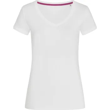 Dámské tričko s výstřihem do V V-Neck T "Megan" white S