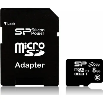 Paměťová karta Silicon Power Elite 8GB microSDHC UHS-I paměť flash Třída 10