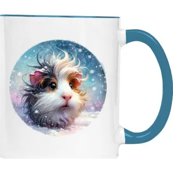 Pánské tričko Hrnek malý barevný s potiskem Morče v zimě