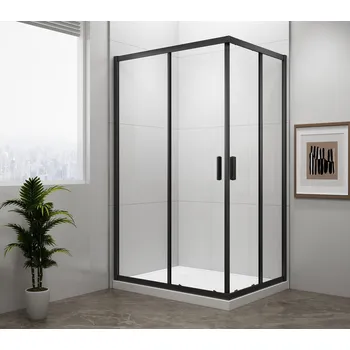 Easy Black čtvercová sprchová zástěna 900x900mm, čiré sklo EL5115B