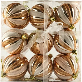 Velikonoční dekorace DECOLED Sada ozdob, prům. 7 cm, šampaň+bílá