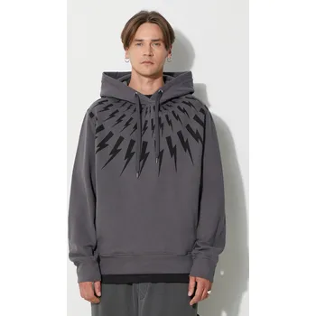 Pánská mikina Bavlněná mikina Neil Barett FAIRISLE THUNDERBOLT PBJS186.V517S.3543 šedá 90Y, vel. M