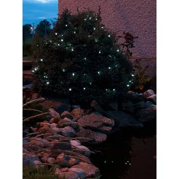 LED páska DECOLED Venkovní LED řetěz SOLÁRNÍ 10 m, ledově bílá, 100 diod