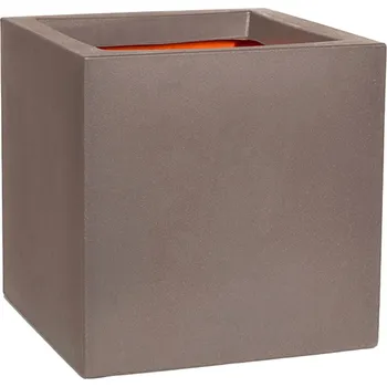 Květináč Capi Urban Smooth NL Pot Square Warm Taupe V 50 cm / D 50 cm