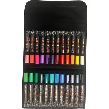 Akrylové fixy UNI POSCA EXCLUSIVE SET 5M, 24ks v pouzdře