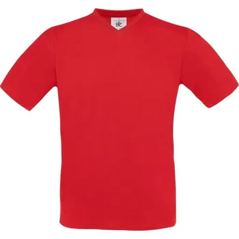 Tričko s výstřihem do V Exact V-Neck red M
