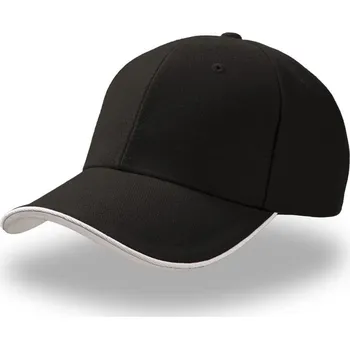 Kšiltovka Těžká broušená 6 panelová sandwich kšiltovka Pilot Piping Sandwich black-white onesize