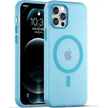 Pouzdro na mobilní telefon Kryt na iPhone 12 / 12 Pro gumový Candy (podpora MagSafe) modrý