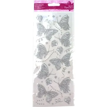 samolepka Samolepky motýli, stříbrné