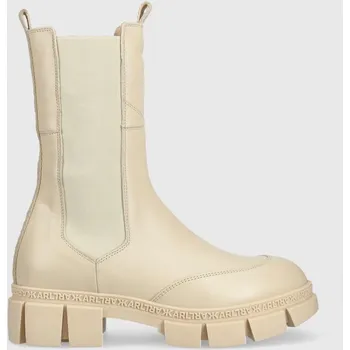 Dámská zimní obuv Kožené kotníkové boty Karl Lagerfeld Aria KL43280.0H1 béžová 02X, EUR 40