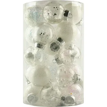 Velikonoční dekorace DECOLED Sada ozdob, prům. 6 cm, bílá