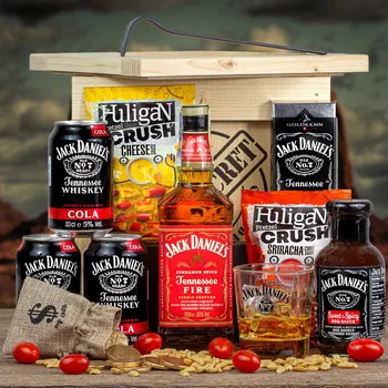 Dárkový potravinový koš Darbox - Bedna s páčidlem Jack Daniels