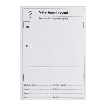 Tiskopis Tiskopis-Recept veterinární nepropisovací 100 listů