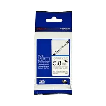 Kotouček do pokladny a tiskárny štítků Brother - HSe-231E, bužírka bílá / černá (11,2 mm)