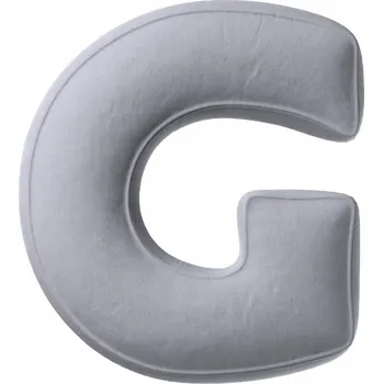 Polštář Polštář velurový písmeno G, 40 cm VELKÝ šedý