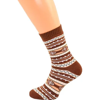 Dámské termo ponožky Gapo Dámské zimní ponožky Norský vzor New 1. Velikost: 3-4 (EU 35-37), 2. Barva: Hnědá