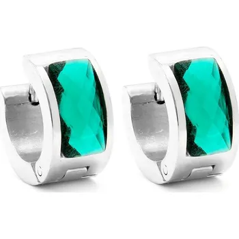 Náušnice BRUNOshop.cz Náušnice kroužky s kamínkem TYRKYSOVÉ