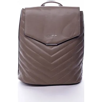 Městský batoh Dámský koženkový batůžek s prošíváním Lilac zemitá