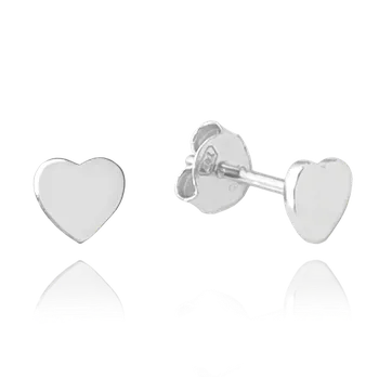 Náušnice Moonlit Stříbrné náušnice srdíčka - minimalistický design