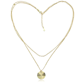 Náhrdelník Moonlit Dvojitý pozlacený náhrdelník se slunečním přívěskem