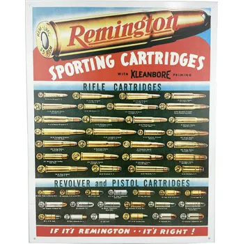 Plechová cedule D.E. metal signs PLECHOVÁ CEDULE Remington Sporting Cartriges 32 cm X 40 cm