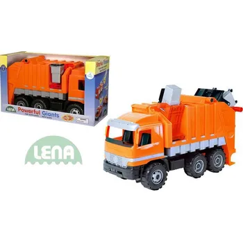 autíčko LENA Auto Mercedes popelář 75cm 2026 set kuka vůz s popelnicí plastový | AS84