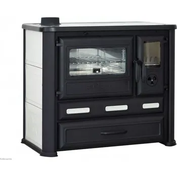 Krbová kamna TIM Sistem Alma Mons bílý sporák na pevná paliva pravý