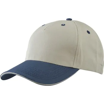 Kšiltovka 5 panelová sandwich kšiltovka MB 6526 beige-navy-beige onesize