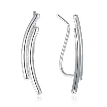 Náušnice Moonlit Stříbrné elegantní záušnice se zakřiveným designem