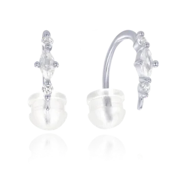 Náušnice Moonlit Stříbrné protahovací náušnice se zirkony