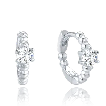 Náušnice Moonlit Stříbrné kruhové náušnice s čirým zirkonem