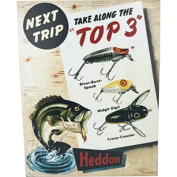 Plechová cedule D.E. metal signs Plechová cedule Heddon 32 cm x 40 cm