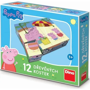 Hračka PEPPA PIG 12 Dřevěné licenční kostky