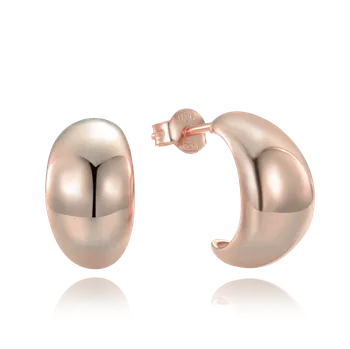 Náušnice Moonlit Moderní stříbrné náušnice zahnuté kapky rose gold pozlacené